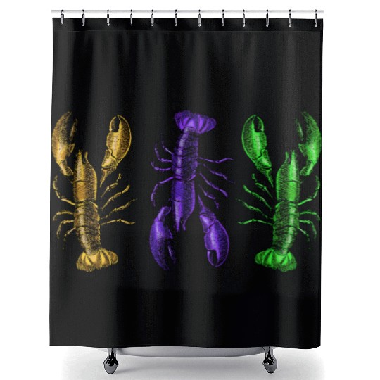 Lobster Mardi Gras Shower Curtains