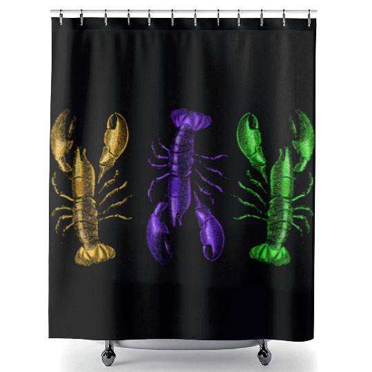 Lobster Mardi Gras Shower Curtains