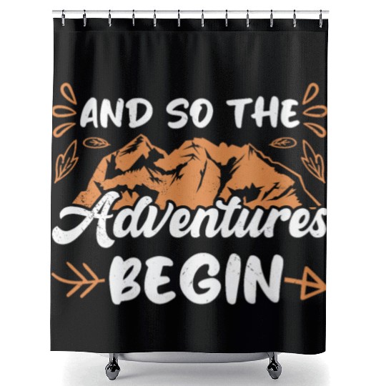 And so the Adventure begins Wanderlust Hiking Shower Curtains