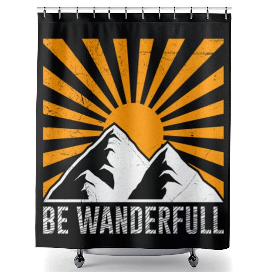 Wanderfull Hiker Mountain fan Wanderlust Mountains Shower Curtains