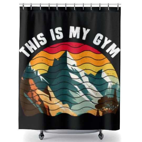 This is my Gym Mountaineer Wanderlust Mountain Shower Curtains