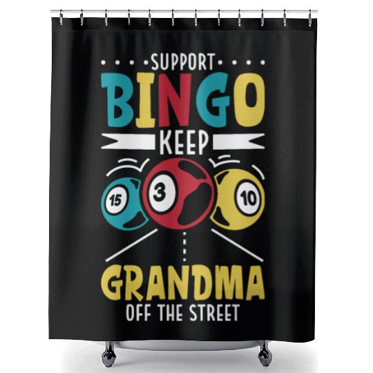 Bingo Card Game Grandma Bingo Player Bingo Cards Shower Curtains