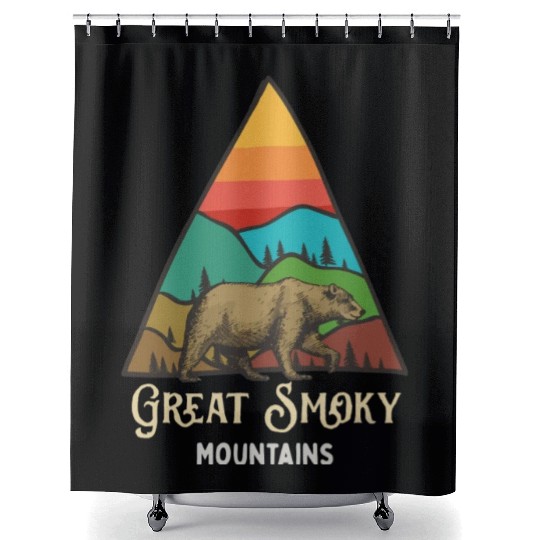 Great Smoky Mountains Vintage Landscape Shower Curtains