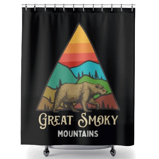 Great Smoky Mountains Vintage Landscape Shower Curtains