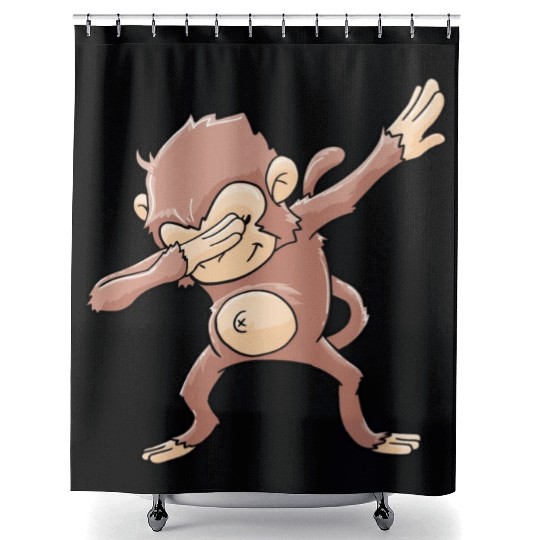 Monkey Dabbing Primate Zookeeper Shower Curtains