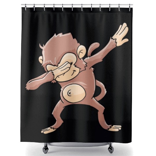 Monkey Dabbing Primate Zookeeper Shower Curtains