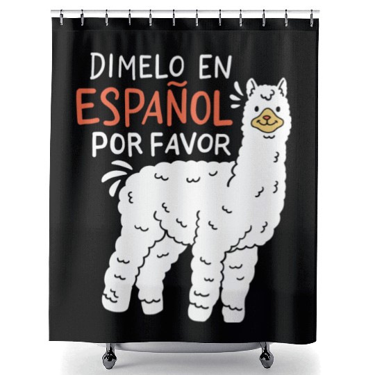 Spanish Teacher Llama Shower Curtains