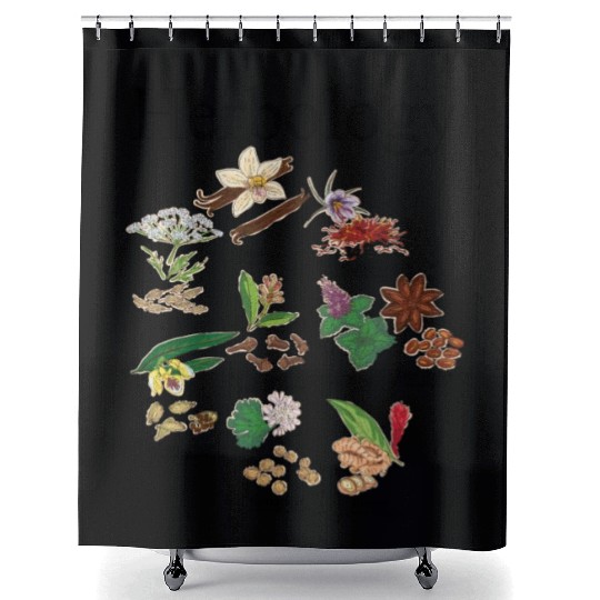 Herbology Plant Lady Herb Flower Garden Herbology Shower Curtains