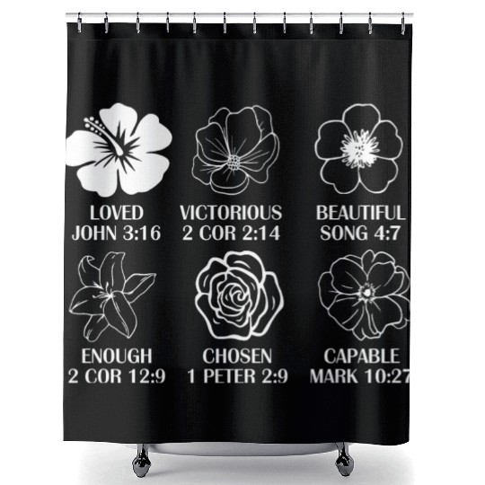 Loved John 3:16 Victorious 2 Cor 2:14 Shower Curtains