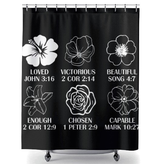 Loved John 3:16 Victorious 2 Cor 2:14 Shower Curtains