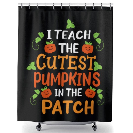 Teacher Halloween Pumpkin Halloween Costume Shower Curtains