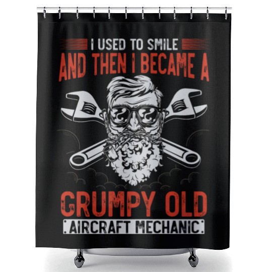 Aircraft Mechanic, airplane mechanic Shower Curtains