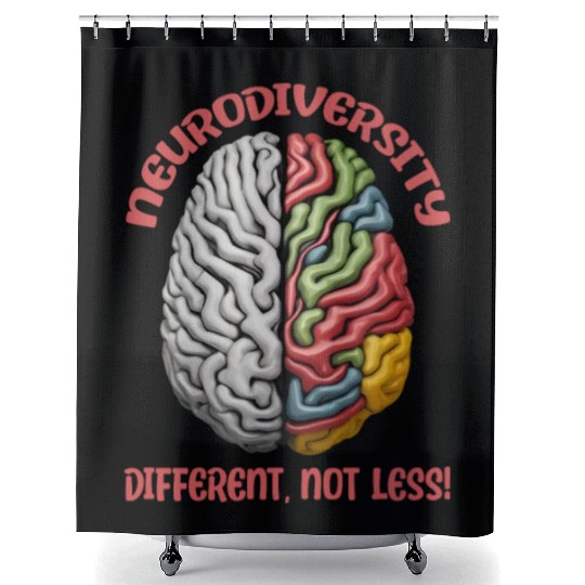 "Different, Not Less" Neurodiversity Shower Curtains