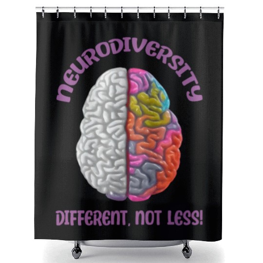 "Different, Not Less" Neurodiversity Shower Curtains