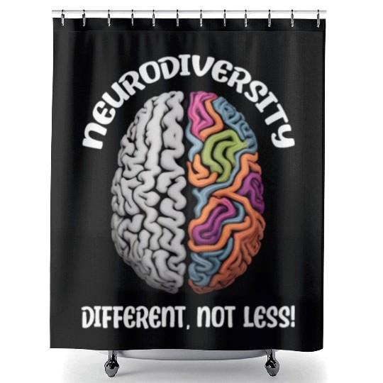 "Different, Not Less" Neurodiversity Shower Curtains