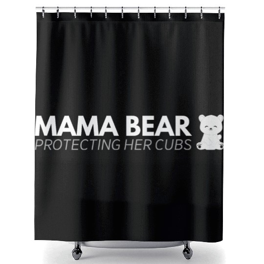 Mama Bear protecting her cubs Shower Curtains