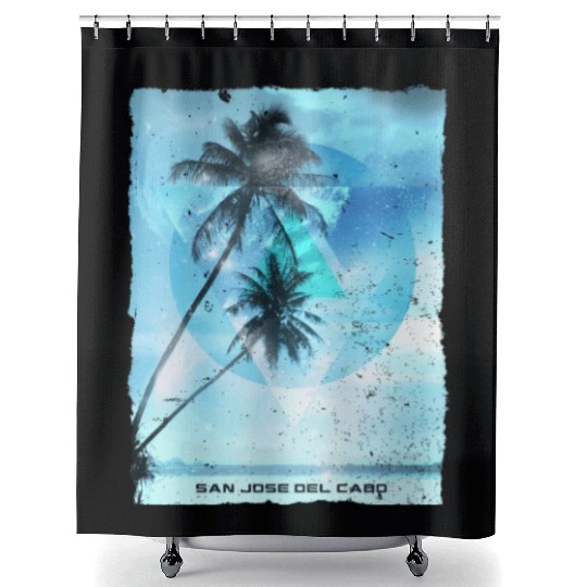 Artistic San Jose Del Cabo Mexico Palm Tree Shower Curtains