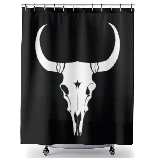 Cattle Skull Cow Skull Rodeo Western Skeleton Shower Curtains