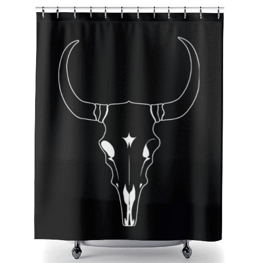 Cattle Skull Cow Skull Rodeo Western Skeleton Shower Curtains