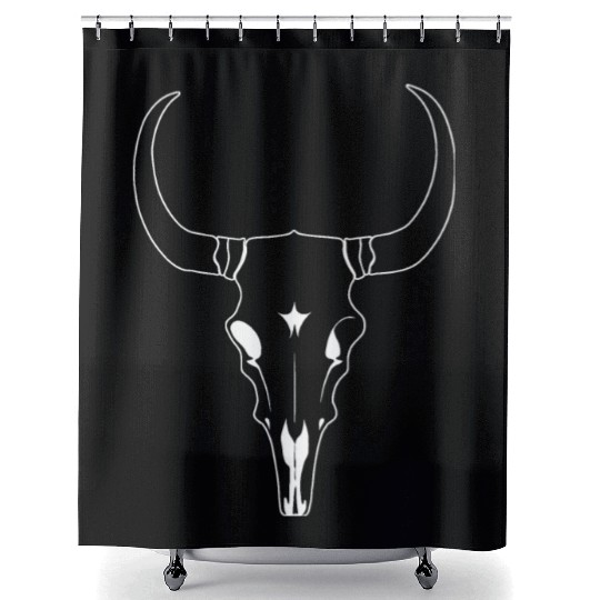 Cattle Skull Cow Skull Rodeo Western Skeleton Shower Curtains