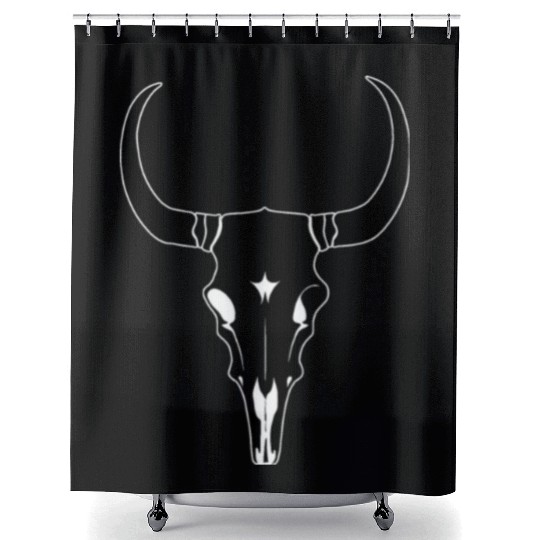 Cattle Skull Cow Skull Rodeo Western Skeleton Shower Curtains