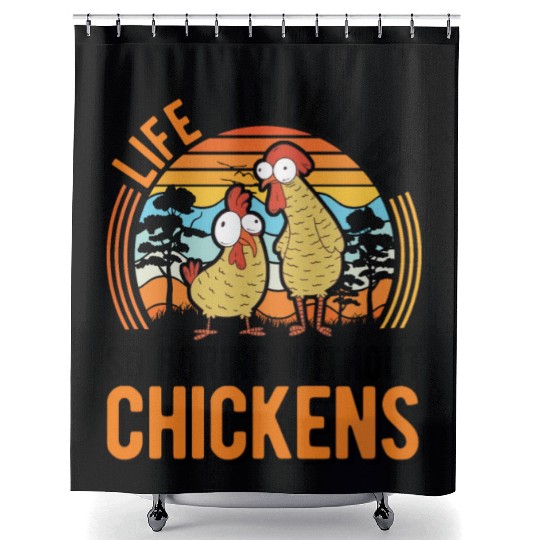 Chickens Chicken Farm Farmer Shower Curtains