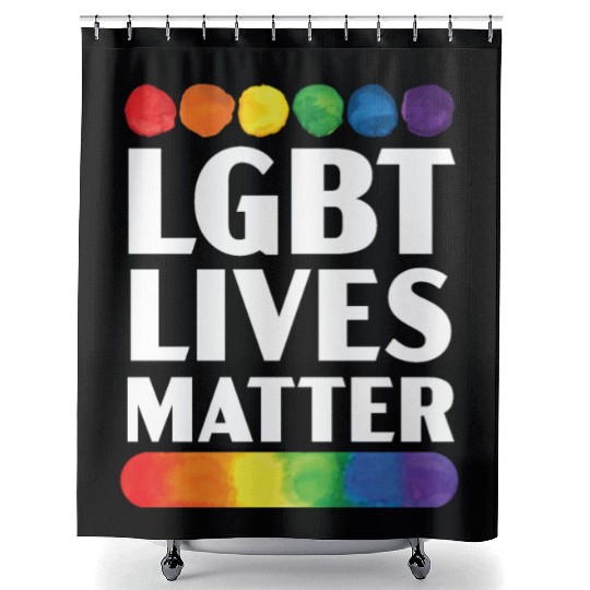 LGBT Vibes Matter Rainbow Pride Month LGBTQ Gay Shower Curtains