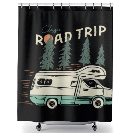 Classic Road Trip Shower Curtains