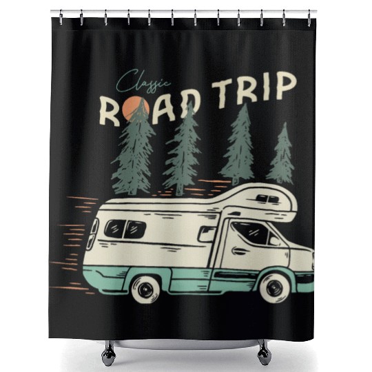 Classic Road Trip Shower Curtains