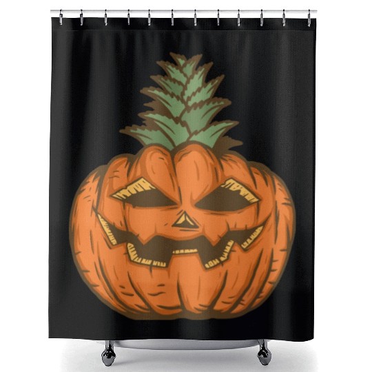 Halloween Pineapple Pumpkin Shower Curtains
