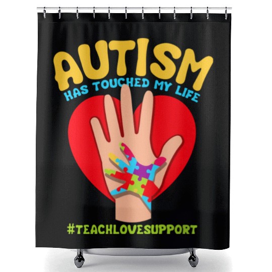 Autism Has Touched My Life Autism Teacher Shower Curtains