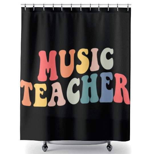 Groovy Music Teacher Team Back To School Shower Curtains