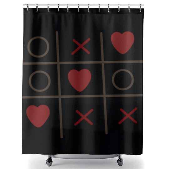 Cool Valentine s Day Criss Cross Heart Shower Curtains