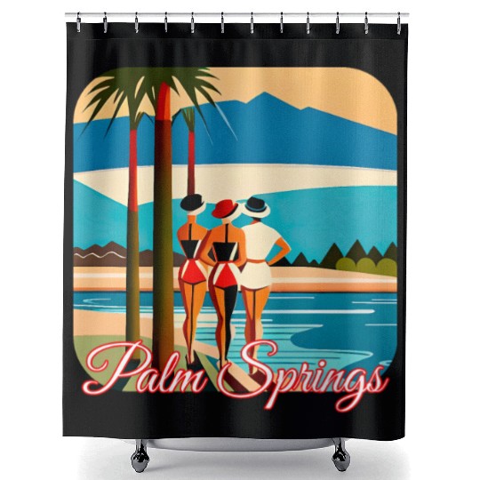 Palm Springs Swim Club Shower Curtains