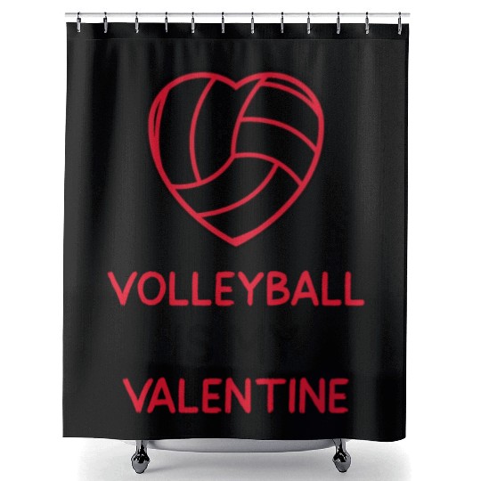 Volleyball Is My Valentine | Sports Lover Shower Curtains