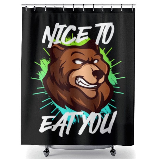 Nice to eat you Nature boy Mountain lover Shower Curtains