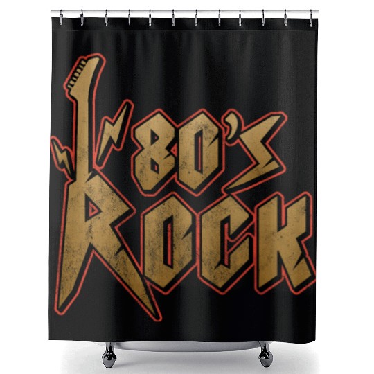 80s Rock Music Genre Eighties Vibe Retro Musician Shower Curtains