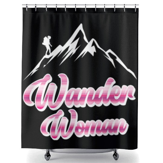 Wanderwoman Hiker Mountaineer Wanderlust Shower Curtains