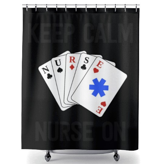 Funny Nurse Life Paramedic Gift Keep Calm Card Shower Curtains