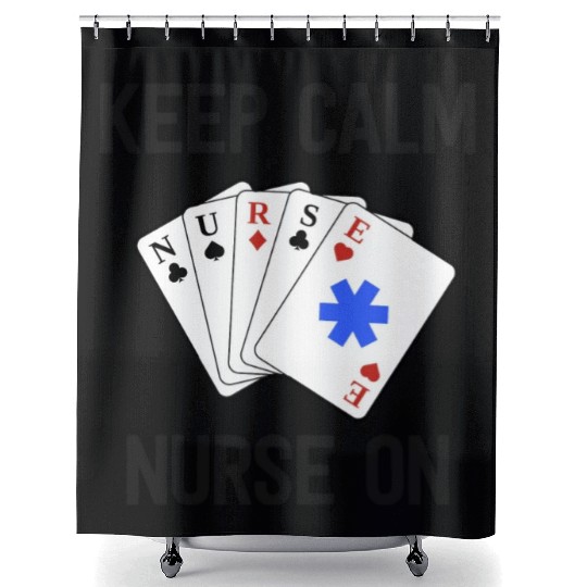 Funny Nurse Life Paramedic Gift Keep Calm Card Shower Curtains