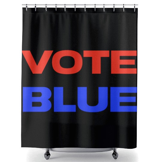 Vote Blue Democratic Party Liberal Voting Shower Curtains