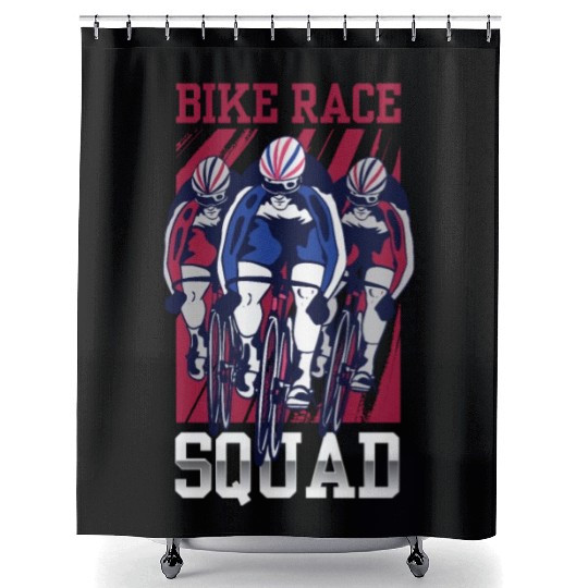 Bike Race Squad Racing Racer Cycling Bicycle Shower Curtains