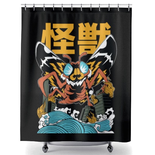 Kaiju Moth Shower Curtains