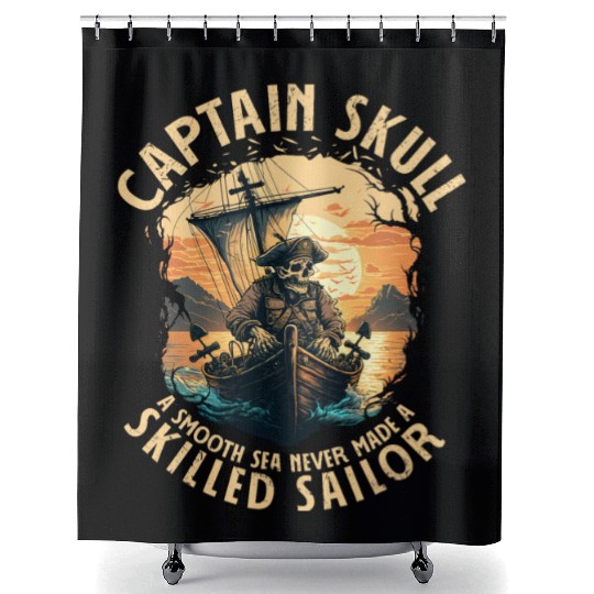 Pirate Captain Skull Sailor Fisherman Shower Curtains
