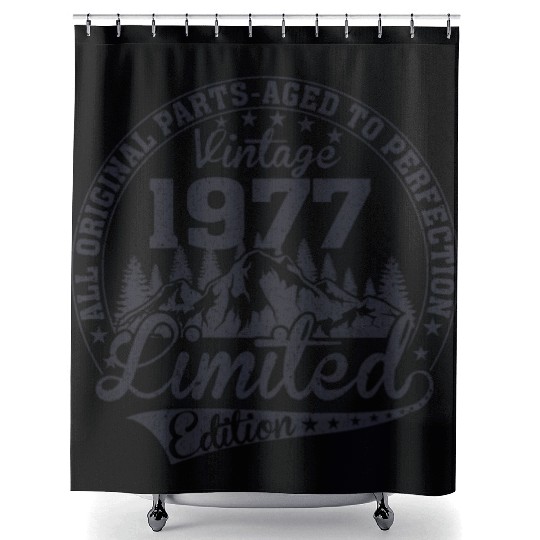 1977 vintage Birthday since 1977 Shower Curtains