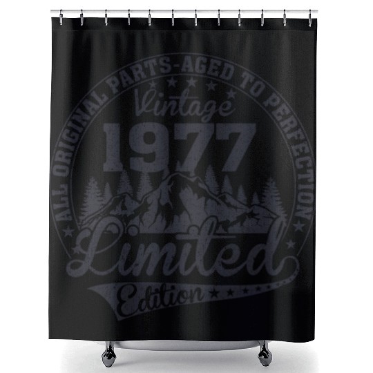 1977 vintage Birthday since 1977 Shower Curtains