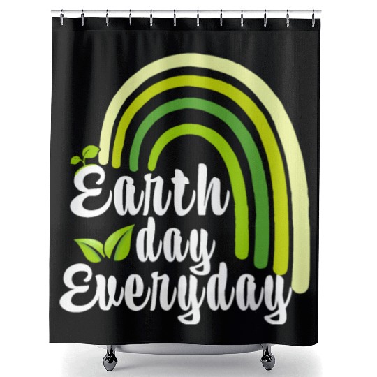 Earth Day Everyday Rainbow Earth Day 2023 Teacher Shower Curtains