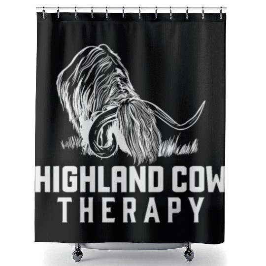 Highland Cow Therapy Shower Curtains