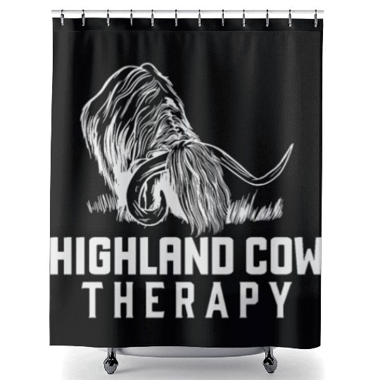 Highland Cow Therapy Shower Curtains