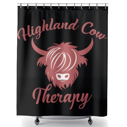 Highland Cow Therapy Shower Curtains